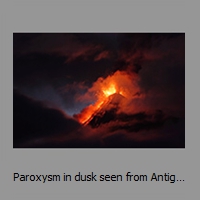 Paroxysm in dusk seen from Antigua
